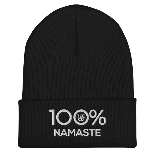 100% NAMASTE Cuffed Beanie - 100 Percent Tee Company