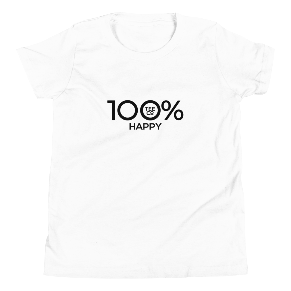 100% HAPPY Youth Short Sleeve Tee - 100 Percent Tee Company