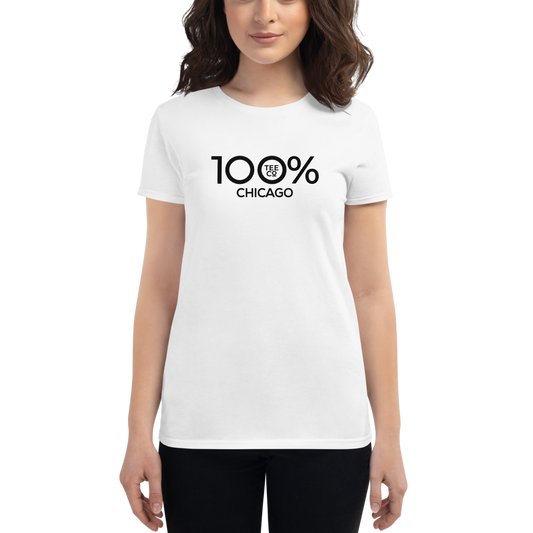 100% CHICAGO Women's Short Sleeve Tee - 100 Percent Tee Company