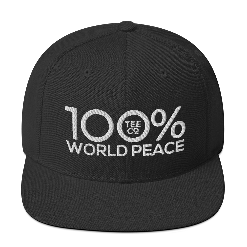 100% WORLD PEACE Snapback Hat - 100 Percent Tee Company