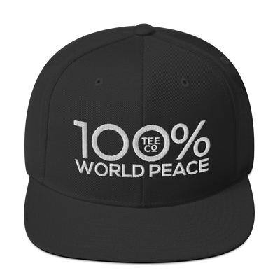 100% WORLD PEACE Snapback Hat - 100 Percent Tee Company