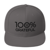 100% GRATEFUL Snapback Hat - 100 Percent Tee Company