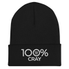 100% CRAY Cuffed Beanie - 100 Percent Tee Company