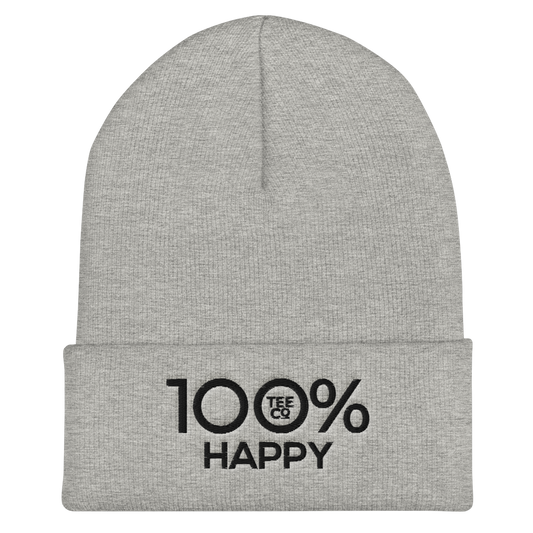 100% HAPPY Cuffed Beanie - 100 Percent Tee Company