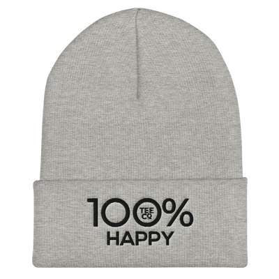 100% HAPPY Cuffed Beanie - 100 Percent Tee Company