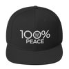 100% PEACE Snapback Hat - 100 Percent Tee Company