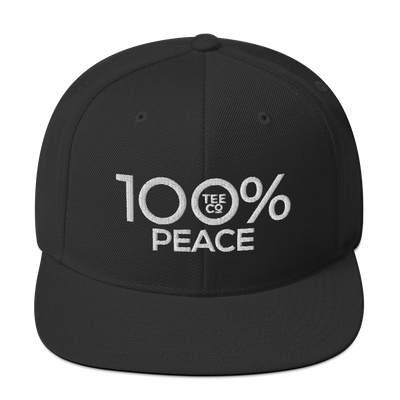 100% PEACE Snapback Hat - 100 Percent Tee Company