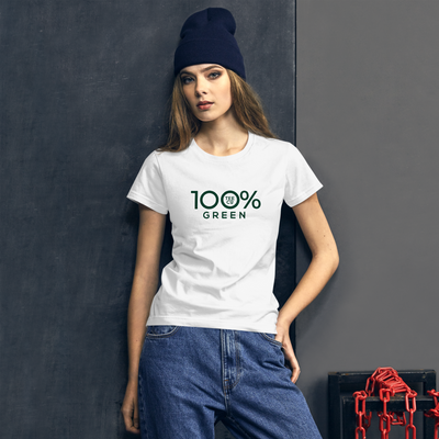 100% GREEN Women's Short Sleeve Tee - 100 Percent Tee Company