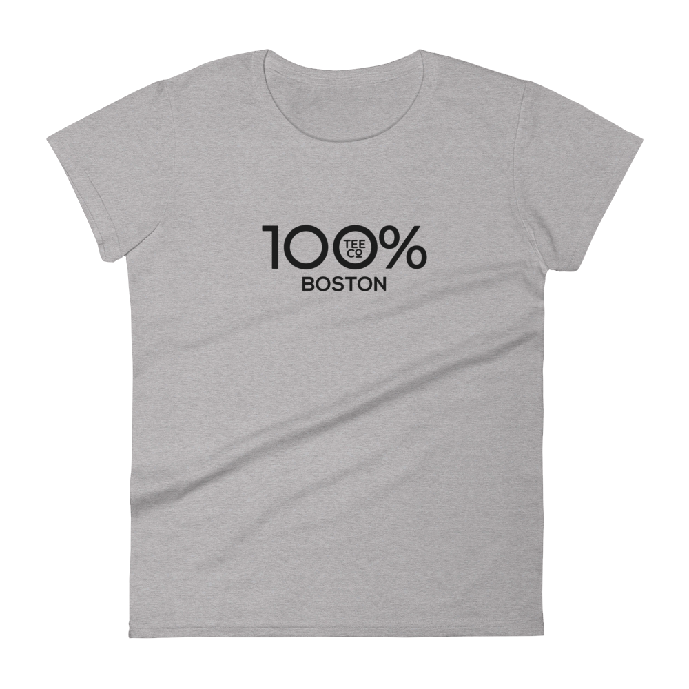 100% BOSTON Women's Short Sleeve Tee - 100 Percent Tee Company