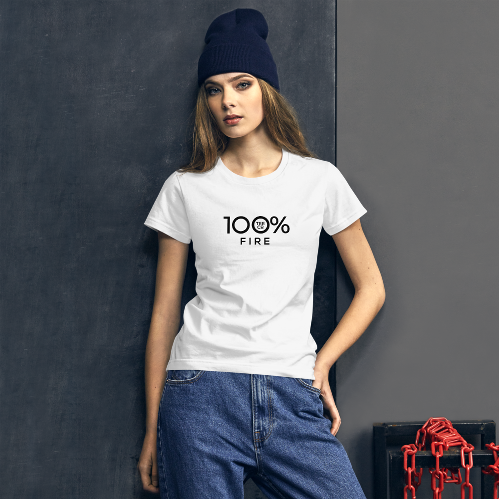 100% FIRE Women's Short Sleeve Tee - 100 Percent Tee Company