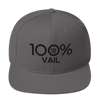 100% VAIL Snapback Hat - 100 Percent Tee Company