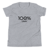 100% CRAY Youth Short Sleeve Tee - 100 Percent Tee Company