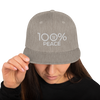 100% PEACE Snapback Hat - 100 Percent Tee Company
