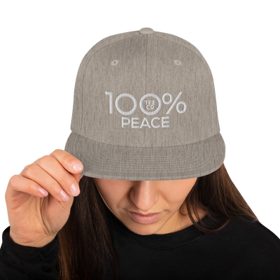 100% PEACE Snapback Hat - 100 Percent Tee Company