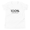 100% AWESOME Youth Short Sleeve Tee - 100 Percent Tee Company