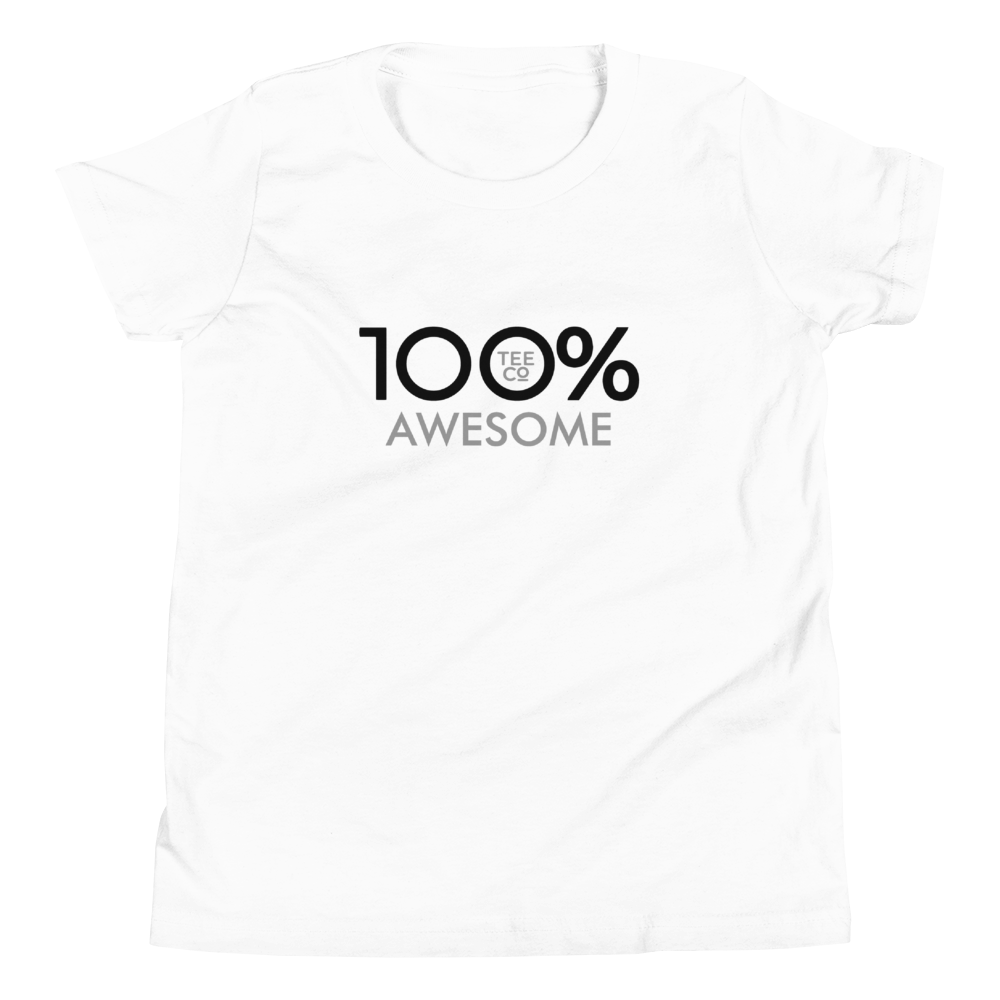 100% AWESOME Youth Short Sleeve Tee - 100 Percent Tee Company