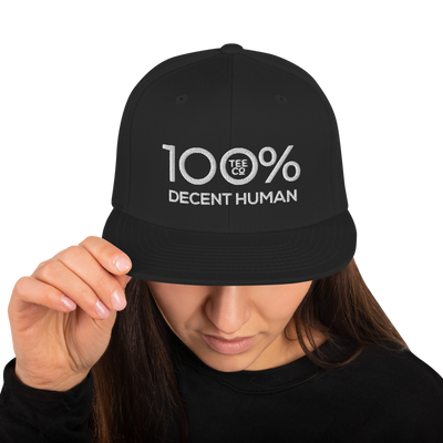 100% DECENT HUMAN Snapback Hat - 100 Percent Tee Company