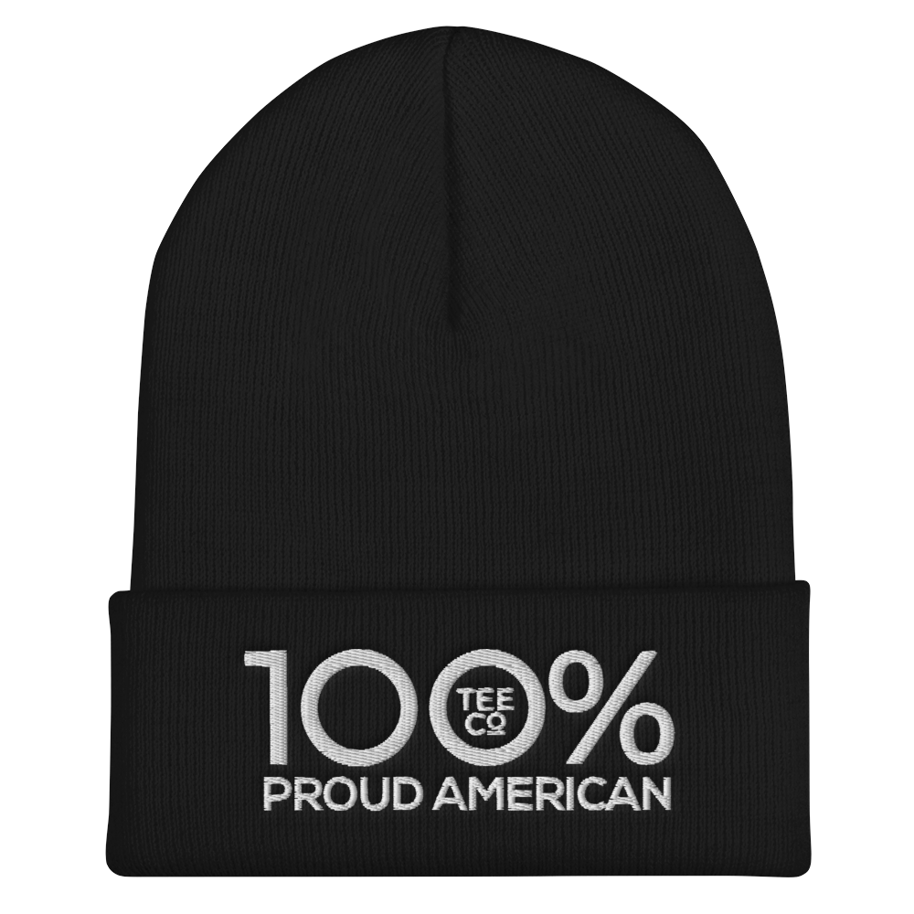 100% PROUD AMERICAN Cuffed Beanie - 100 Percent Tee Company