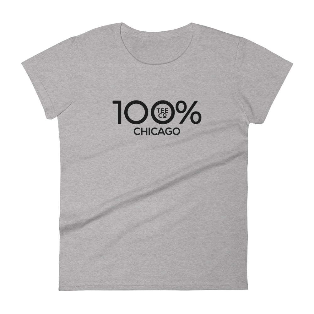 100% CHICAGO Women's Short Sleeve Tee - 100 Percent Tee Company