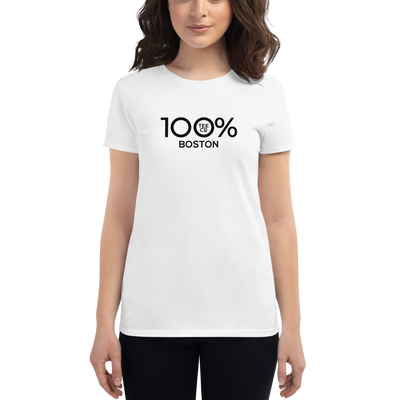 100% BOSTON Women's Short Sleeve Tee - 100 Percent Tee Company