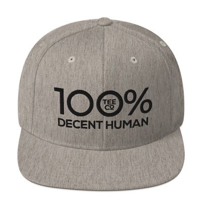 100% DECENT HUMAN Snapback Hat - 100 Percent Tee Company