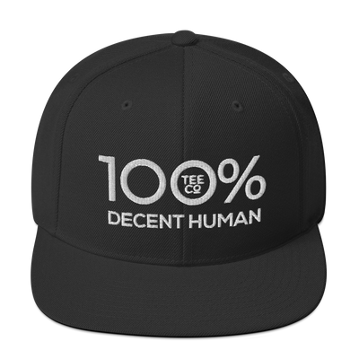 100% DECENT HUMAN Snapback Hat - 100 Percent Tee Company