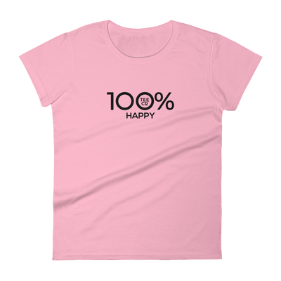 100% HAPPY Women's Short Sleeve Tee - 100 Percent Tee Company
