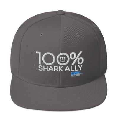 100% SHARK ALLY Snapback Baseball Hat to benefit Shark Allies - 100 Percent Tee Company