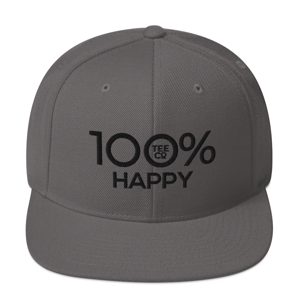 100% HAPPY Snapback Hat - 100 Percent Tee Company
