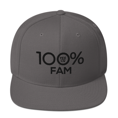 100% FAM Snapback Hat - 100 Percent Tee Company