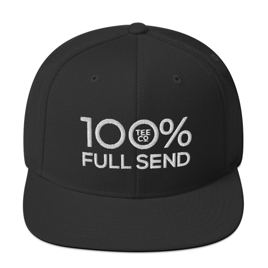 100% FULL SEND Snapback Baseball Hat - 100 Percent Tee Company