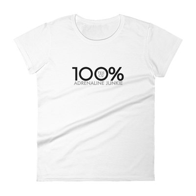 100% ADRENALINE JUNKIE Women's Short Sleeve Tee - 100 Percent Tee Company