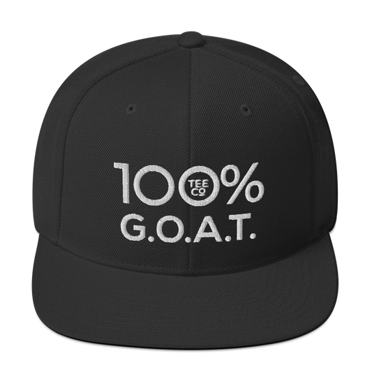 100% G.O.A.T. Snapback Hat - 100 Percent Tee Company