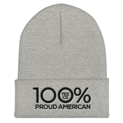 100% PROUD AMERICAN Cuffed Beanie - 100 Percent Tee Company