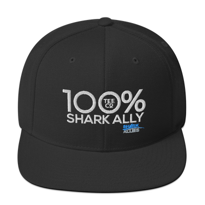 100% SHARK ALLY Snapback Baseball Hat to benefit Shark Allies - 100 Percent Tee Company