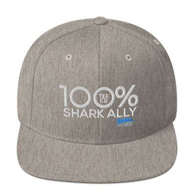 100% SHARK ALLY Snapback Baseball Hat to benefit Shark Allies - 100 Percent Tee Company