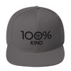 100% KIND Snapback Baseball Hat - 100 Percent Tee Company