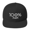100% FAM Snapback Hat - 100 Percent Tee Company