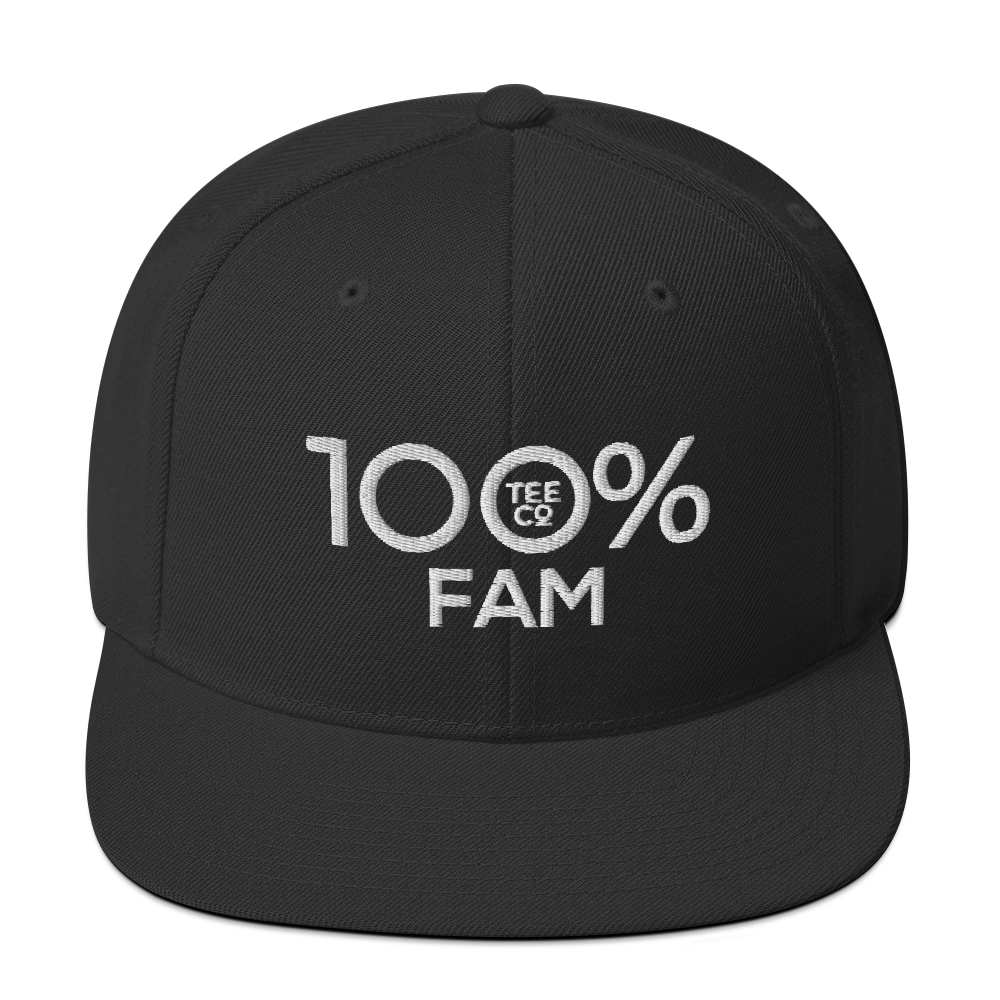 100% FAM Snapback Hat - 100 Percent Tee Company