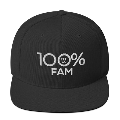 100% FAM Snapback Hat - 100 Percent Tee Company