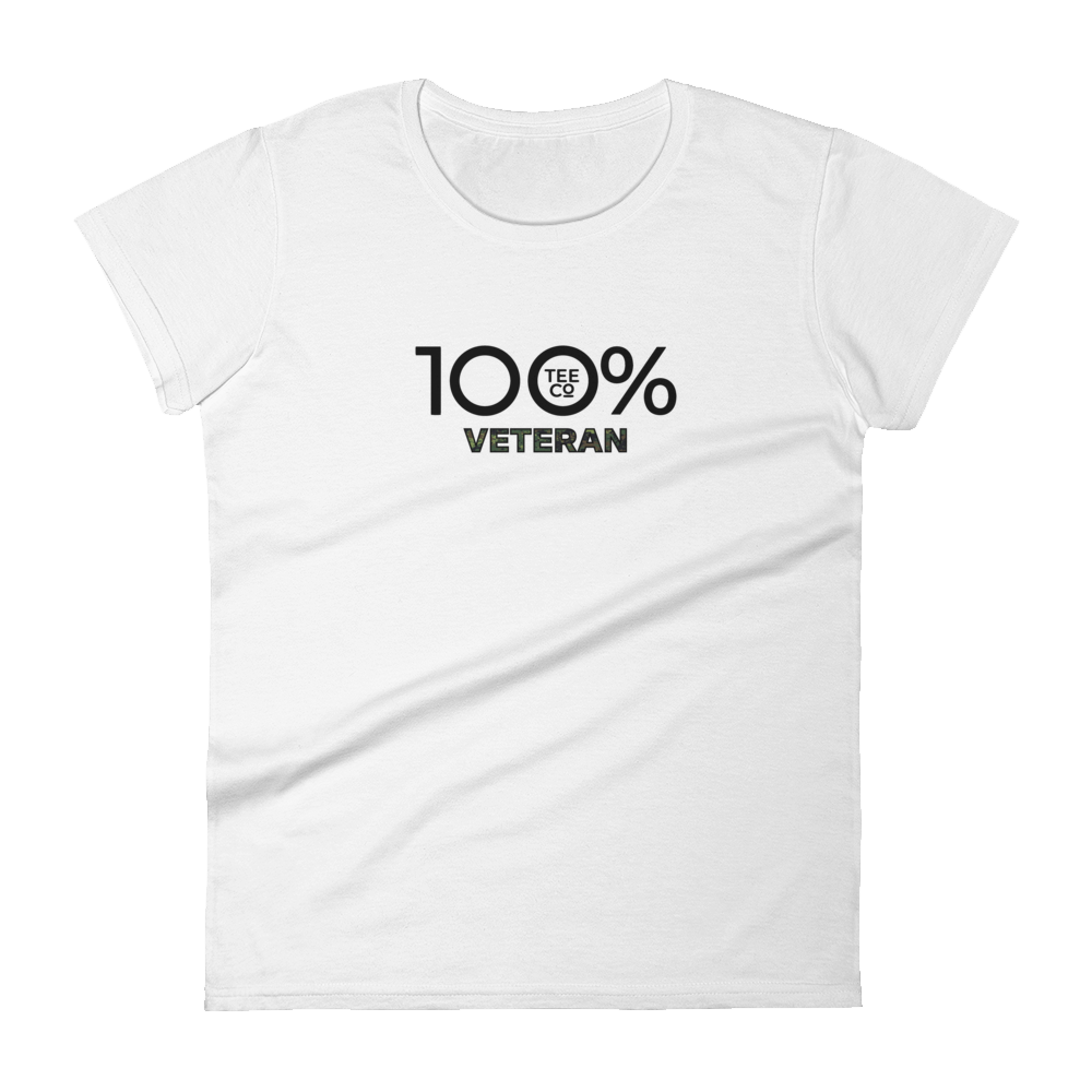 100% VETERAN Women's Short Sleeve Tee - 100 Percent Tee Company