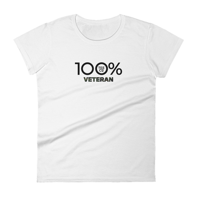 100% VETERAN Women's Short Sleeve Tee - 100 Percent Tee Company