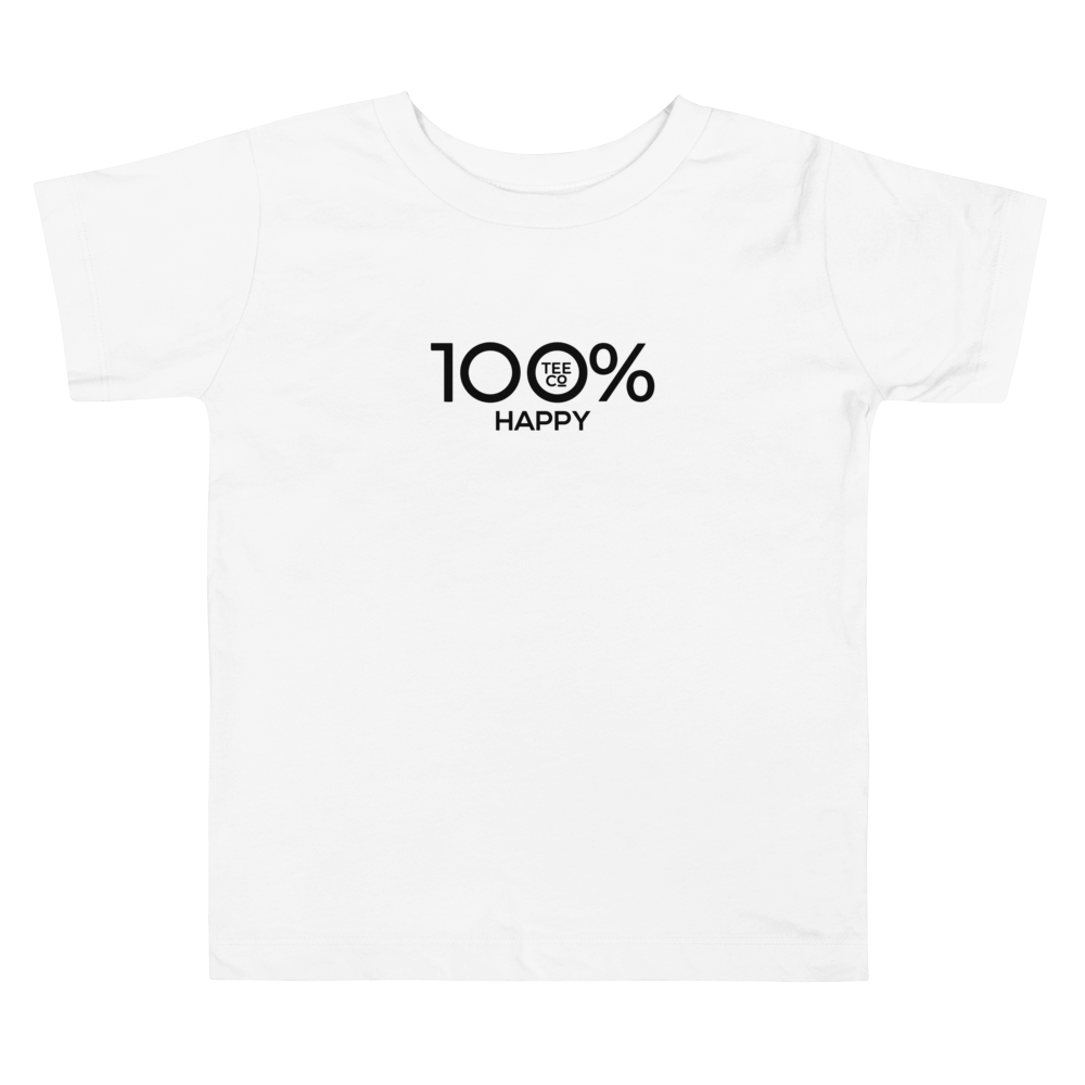 100% HAPPY Toddler Short Sleeve Tee - 100 Percent Tee Company