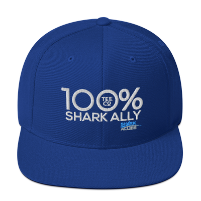 100% SHARK ALLY Snapback Baseball Hat to benefit Shark Allies - 100 Percent Tee Company