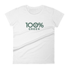 100% GREEN Women's Short Sleeve Tee - 100 Percent Tee Company