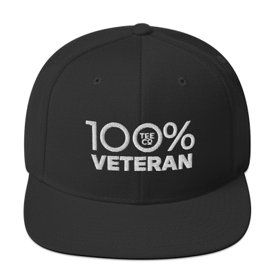 100% VETERAN Snapback Hat - 100 Percent Tee Company