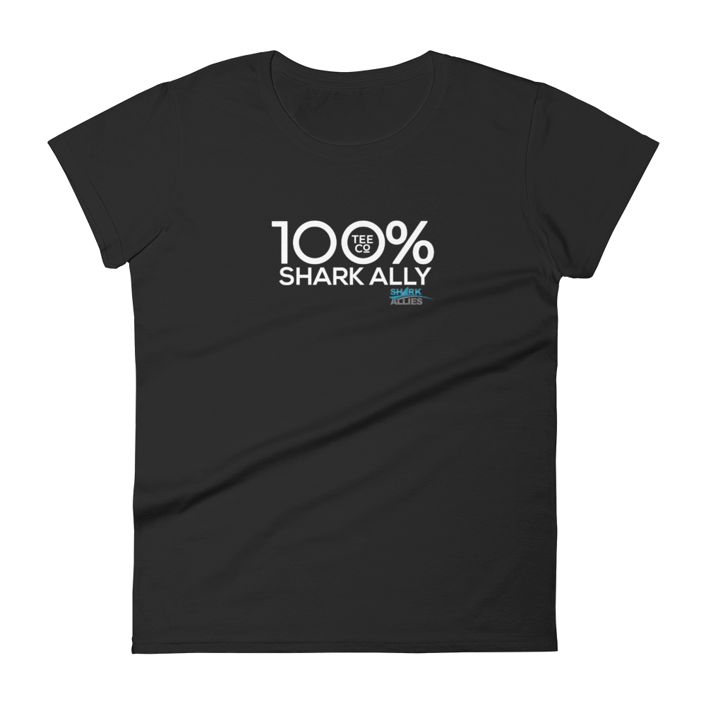 100% SHARK ALLY Women's Short Sleeve Tee to benefit Shark Allies - 100 Percent Tee Company
