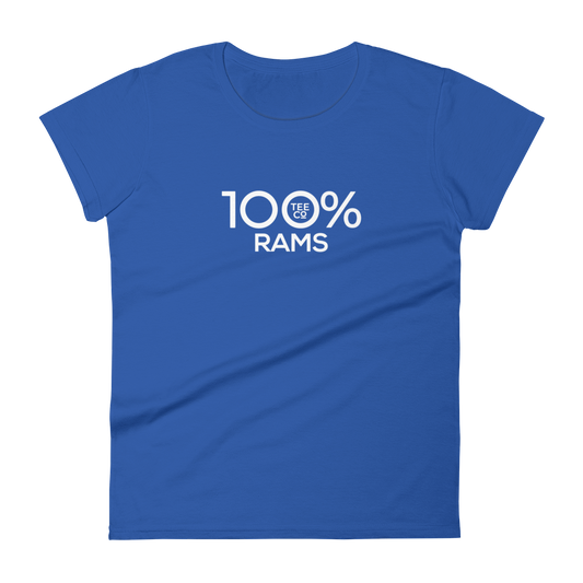 100% RAMS Women's Short Sleeve Tee - 100 Percent Tee Company