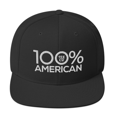 100% AMERICAN Snapback Baseball Hat - 100 Percent Tee Company