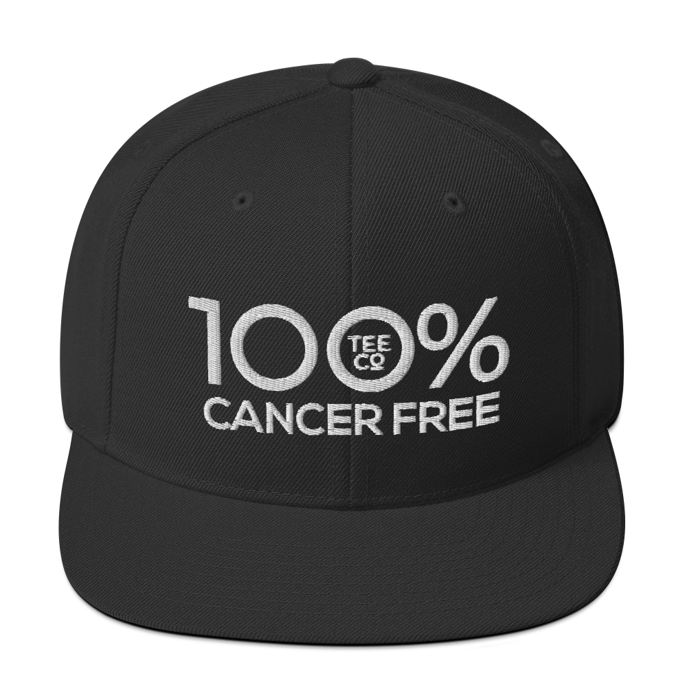 100% CANCER FREE Snapback Hat - 100 Percent Tee Company